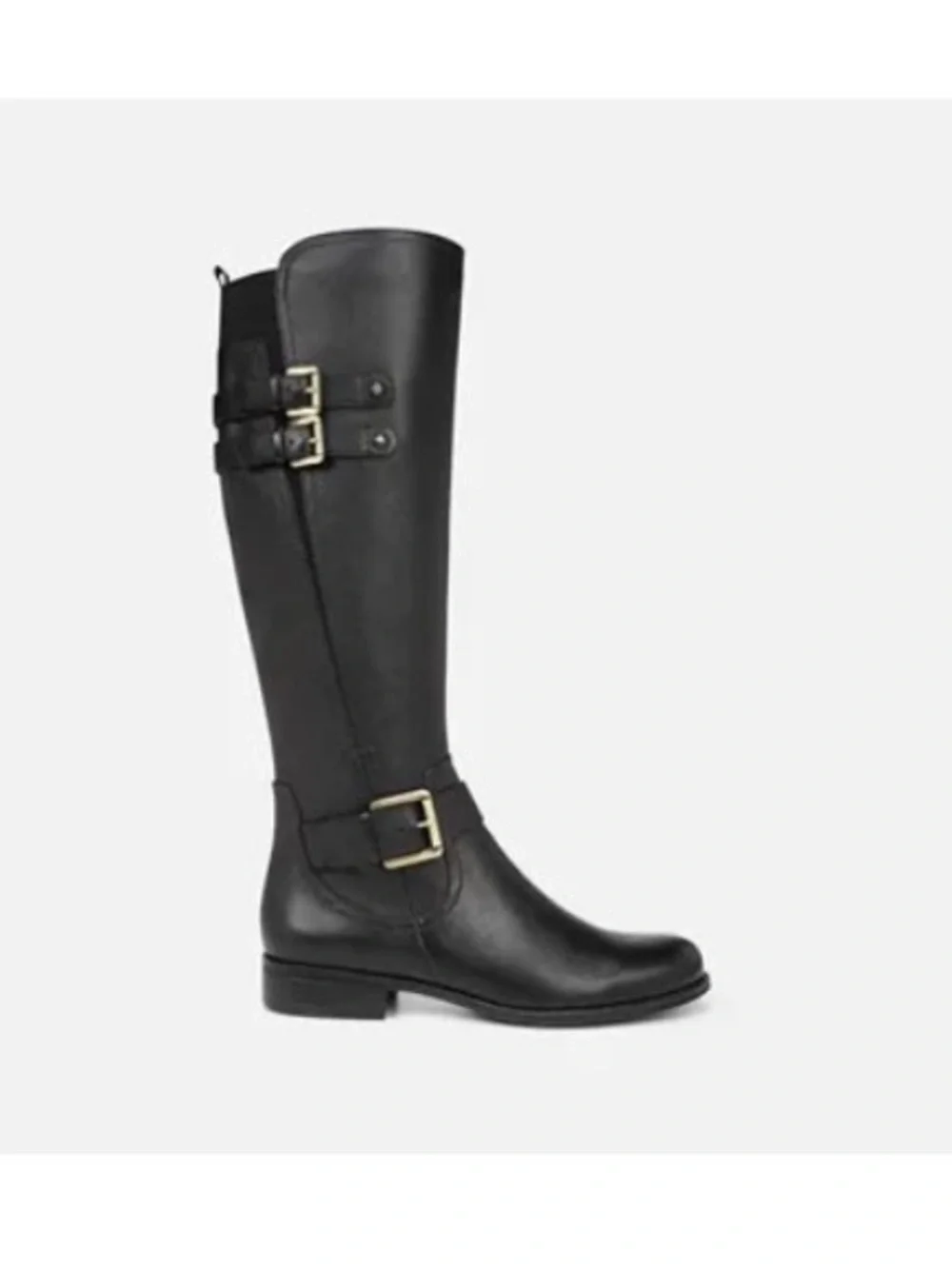 Naturalizer Black Over-the-Knee Leather Boots - Jessie - 12W, wide calf